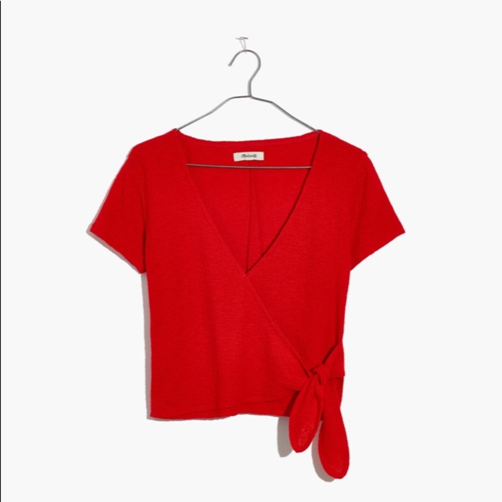Madewell Texture & Thread Wrap-Tie Top